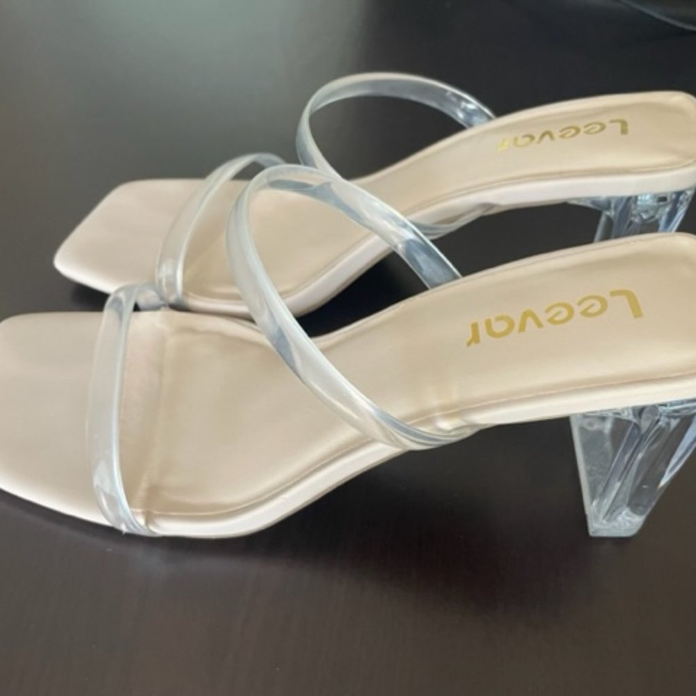 Clear Square Toed Sandals